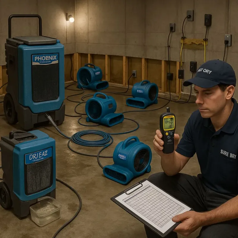 Structural Drying and Dehumidification process in Edgecomb, ME